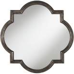 Uttermost Quatrefoil Vanity Wall Mirror Rustic Oil Rubbed Bronze Layered Wood Frame 34" Wide for Bathroom Bedroom Living Room Home Office Entryway