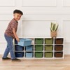 ECR4Kids Streamline 15 Cubby Tray Cabinet with 15 Scoop Front Storage Bins, 3x5, White Wash - 4 of 4