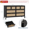 6 Drawer Dresser for Bedroom, 47" Wide Rattan Chest of Drawers with Metal Handles, Wooden Closet Drawer TV Stand, Dresser Organizer - 3 of 4