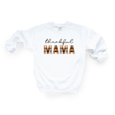 Simply Sage Market Women's Graphic Sweatshirt Thankful Mama Plaid