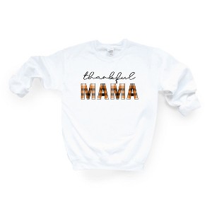 Simply Sage Market Women's Graphic Sweatshirt Thankful Mama Plaid - 1 of 2