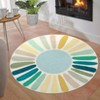 Washable Modern Colorful Rug Non Slip Low Pile Rug Soft Sun Accent Throw Floor Cover Foldable Indoor Carpet for Living Room Bedroom Playroom - 4 of 4