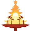 Women's Design By Humans Christmas in July Tree Sunset By destiny29 Racerback Tank Top - 2 of 3