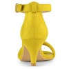Allegra K Women's Round Open Toe Ankle Buckle Strap Kitten Heel Sandals - 3 of 4
