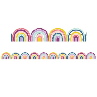 Teacher Created Resources Oh Happy Day Rainbows Die-Cut Border Trim, 35 Feet (Pack of 6)
