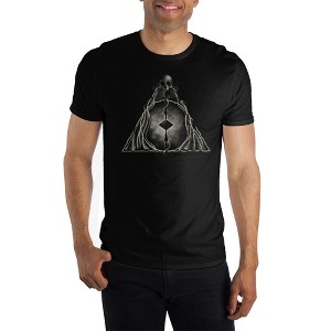 Harry Potter Deathly Hallows Graphic Men's Black Short Sleeve Tee - 1 of 1