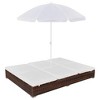 vidaXL Sun Lounger Brown PE Rattan 78.7x55.1x11.0 in Adjustable Armrests - 2 of 4