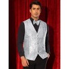 INSPIRE CHIC Men's V-Neck Disco Party Shiny Sequins Waistcoat with Bowtie - 2 of 4