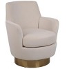 Ridstar Accent Chair and Armchairs with Gold Stainless Steel Base For Living Room & Bedroom-Beige - 2 of 4