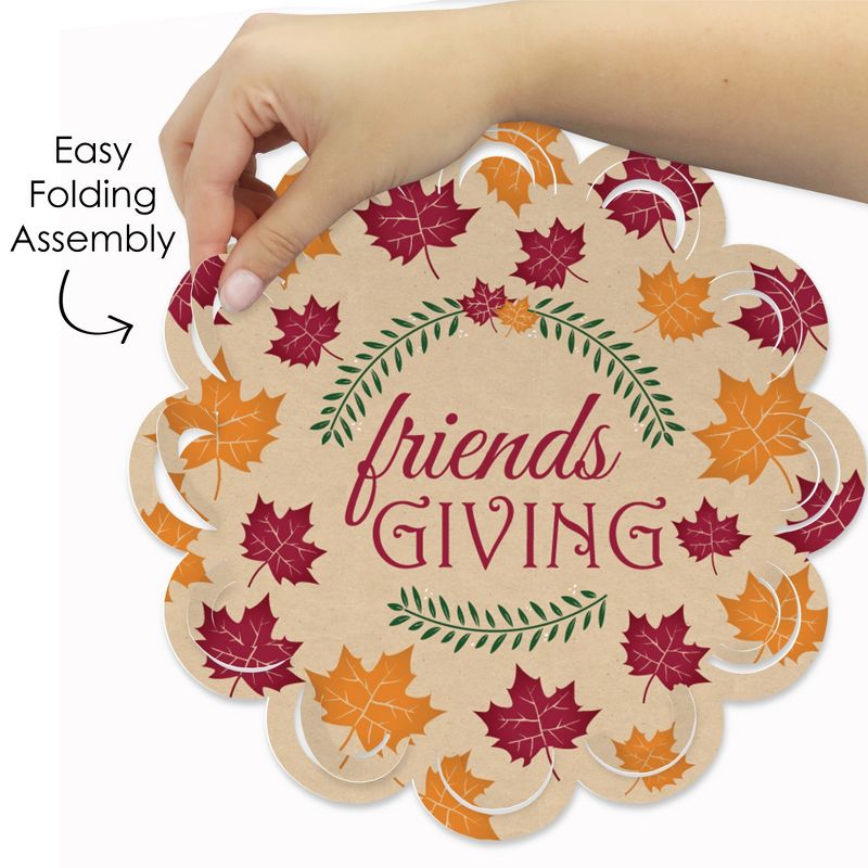Big Dot of Happiness Friends Thanksgiving Feast - Friendsgiving Round Table Decorations - Paper Chargers - Place Setting For 12, 6 of 10