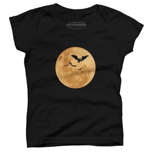 Girl's Design By Humans Halloween - Moon By MonkeyStore T-Shirt - 1 of 3