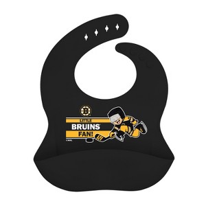 BabyFanatic Officially Licensed Unisex Silicone Baby Bib - NHL Boston Bruins - 1 of 3