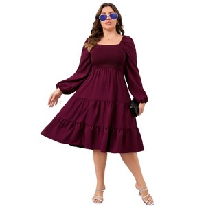 Plus Size Dresse A Line Maxi Dress with Pocket - 1 of 1