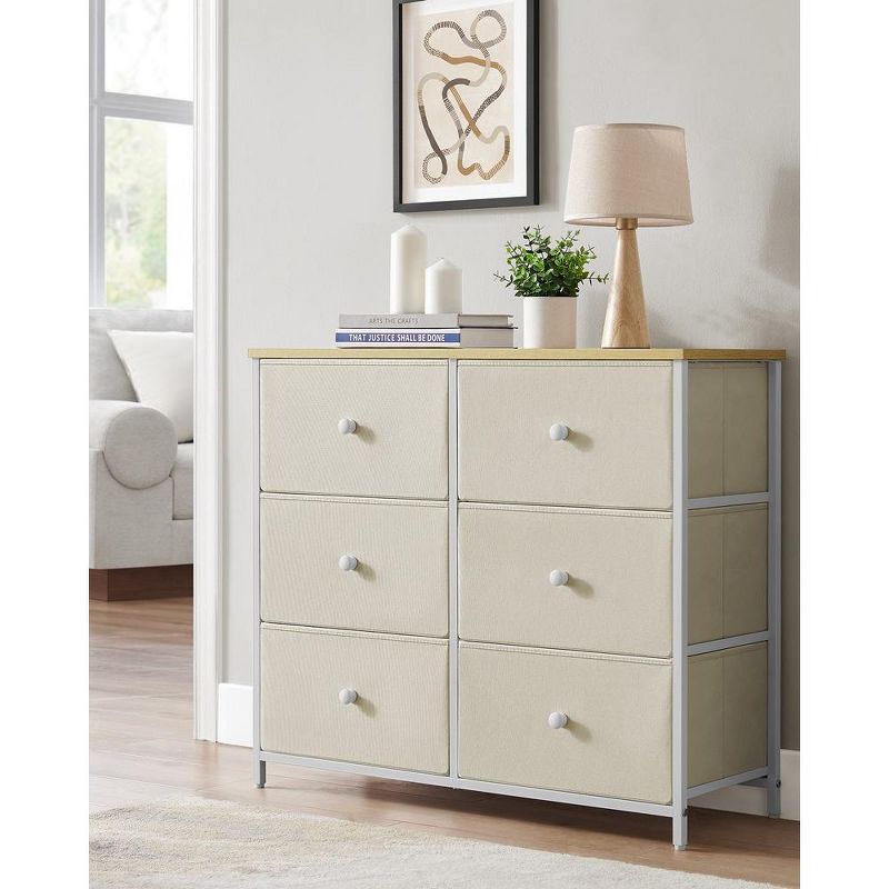 SONGMICS 6 Drawer Dresser for Bedroom Chest Closet Fabric with Metal Frame, 2 of 10