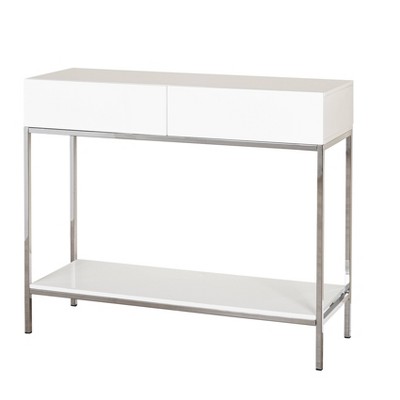 Lewis Modern Sofa Table White - Buylateral: High Gloss Finish, Metal ...