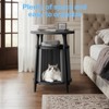 Dolonm Hidden Cat House End Table - 2-Tier Round Coffee Table Semi Enclosed Cat house Home Style Cat House Multifunctional - 4 of 4