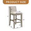 30.5 Inch Height Bar Stools set of 2, Rubber wood Frame,fabric Sponge cushion and Upholstered Barstools - Leovsnove - 3 of 4