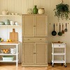 Natural Oak- Kitchen Pantry Storage Cabinet With 4 Doors And 4 Adjustable Shelves, 72" Tall Farmhouse Food Pantries With 1 Drawer For Living Room, K - 2 of 4