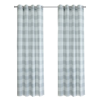 Habitat 100% Polyester Genesis Light Filtering Plaid Woven Grommet Curtain Panel Grey