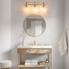 DORESshop 24 in. 3-Light Brushed Nickel Vanity Light with Crackle Glass Shades, Modern Wall Sconce for Bathroom, Vanity, or Mirror - 3 of 4