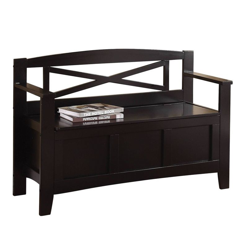 Entryway Bench with X Back Black - OSP Home Furnishings, 3 of 6