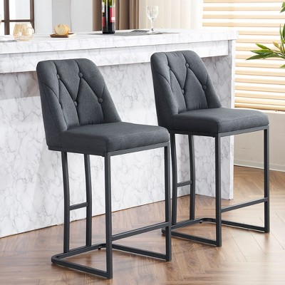 NicBex 25.2"Modern Minimalist Bar Stool Counter Height with Back Tufted,Upholstered Counter Stools for Kitchen Island&Dining Room