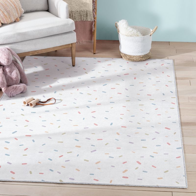 Well Woven Rainbow Sprinkles Apollo Kids Collection Multi Color Area Rug, 2 of 10