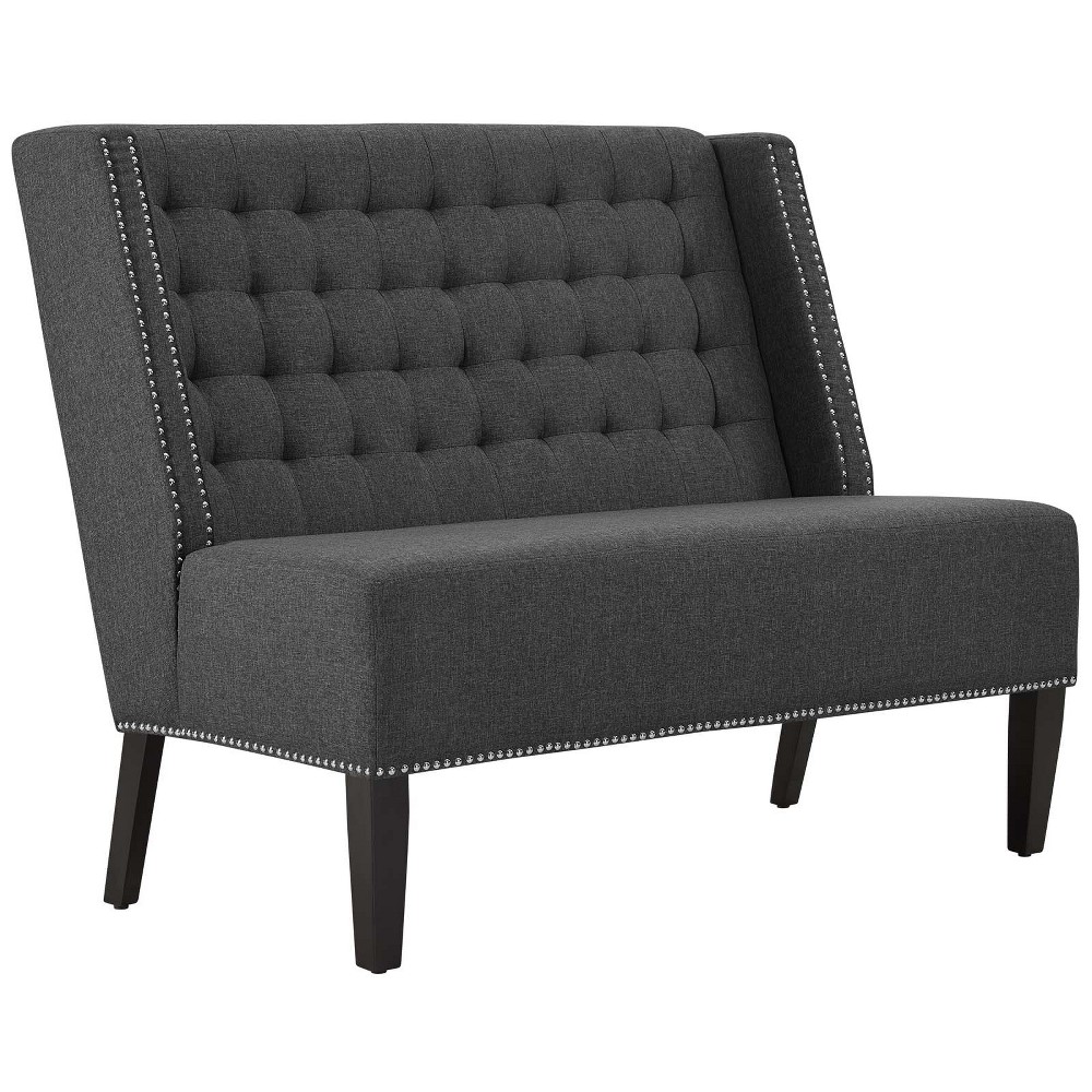 Achieve Upholstered Fabric Settee Gray - Modway
