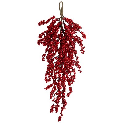 Northlight Berries Artificial Christmas Teardrop Swag - 24" - Red - Unlit