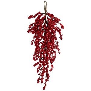 Northlight Berries Artificial Christmas Teardrop Swag - 24" - Red - Unlit - 1 of 4