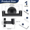 Unique Bargains 304 Stainless Steel Rust Resistant Wall Mount Bath Double Towel Hook - 2 of 4