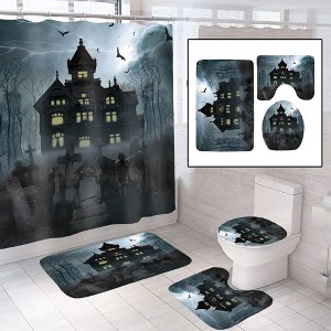 Seeing Red Halloween 4-Piece Bathroom Set | Haunted House - 1 of 3