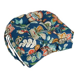 Blazing Needles, 16-inch Spun Polyester Patterned Outdoor U-shaped Tufted Chair Cushions (Set of 2) - 1 of 2