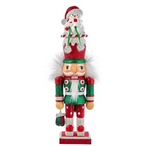 Kurt Adler 12-Inch Hollywood Snowman Hat Nutcracker - 1 of 4