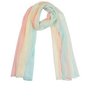 INSPIRE CHIC Women Long Chiffon Light Silky Gradient Color Shawl Wrap Scarf - 1 of 4