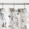 Neutral Floral Shower Curtain - Threshold™: Cotton Fabric, Botanical Design, Machine Washable, Buttonhole Top - image 2 of 3