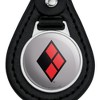 Batman Harley Quinn Diamond Logo Black Leather Keychain - 3 of 4