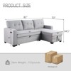 TiramisuBest 3 in 1 Pull Out Couch & L Shaped Sectional Sofa Chenille Convertible Storage Ottoman - 2 of 4