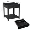 Square double-layer coffee table with hidden compartment and fingerprint lock,Living room dining table, suitable for apartments, homes - 3 of 4