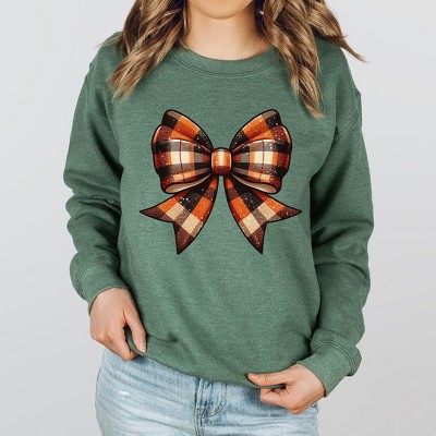 Simply Sage Market Women's Graphic Sweatshirt Coquette Fall Plaid