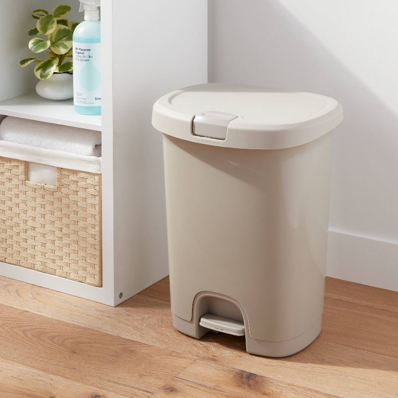 7gal Step Trash Can with Locking Lid Gray - Brightroom&#8482;, 3 of 5