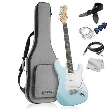 Ashthorpe 39-Inch Electric Guitar with S-S-S Pickups and Tremolo Bar, Full-Size Guitar Kit with Gig Bag and Accessories