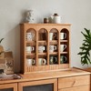 Vynxaria North America A Grade Cherry One Piece Solid Wood Storage Rack Simple European Style Solid Wood Kitchen Table Cup Holder For Home - 2 of 4