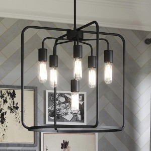 Urban Ambiance Luxury Urban Loft Pendant Light,  23.125"H x 22"W,  Midnight Black Finish, UHP3291 - 1 of 4