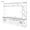 95.5" Wall Unit Entertainment Center with Bookshelves and Cabinets,Modern TV Stand for 80" TV with Glass Doors and Adjustable Shelves-Baofuwish - 4 of 4