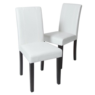 Syemin Dining Chairs Solid Wood Upholstered Bar Stools Set of 2 Counter Height Dining Chair Mid Century Kitchen Chair, White, 21"*16.5"*35.5"