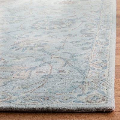 Elegant Heritage Silver/Ivory Hand-Tufted Wool Area Rug 5' x 8'
