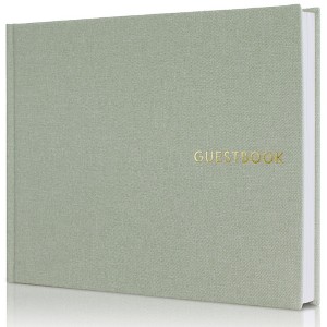 Linen Wedding Guest Book - Elegant Guestbook for Sign-In & Polaroid Photos - Perfect for Weddings or Baby Showers - 1 of 4