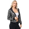 Anna-Kaci Women's Zip-Up Hoodie Jacket with Allover Sequin Embellishments and Ribbed Trim - 4 of 4