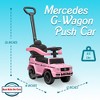 Best Ride On Cars Kids Outdoor Stroller Mercedes G-Wagon 3 in 1 Push Car, Baby Pink - 3 of 4